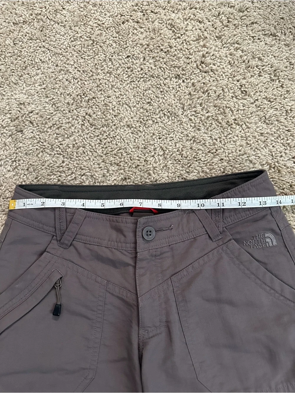 North Face Gray Hiking Trail Shorts Zip Pocket Size XS